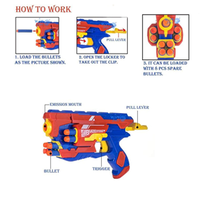  تفنگ اسباب بازی کلت تیر فومی مدل 7071 BLAZE STORM_اسباب بازی